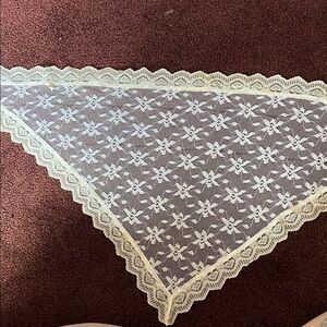 Elegant Cream Lace Head Scarf